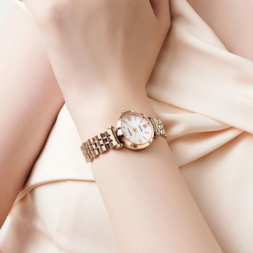 Female Stainless 2022 Rose Stylish Ladies Fashion Watch Quartz Watches Steel Wrist Desgin Gold Watch Creative reloj Women for