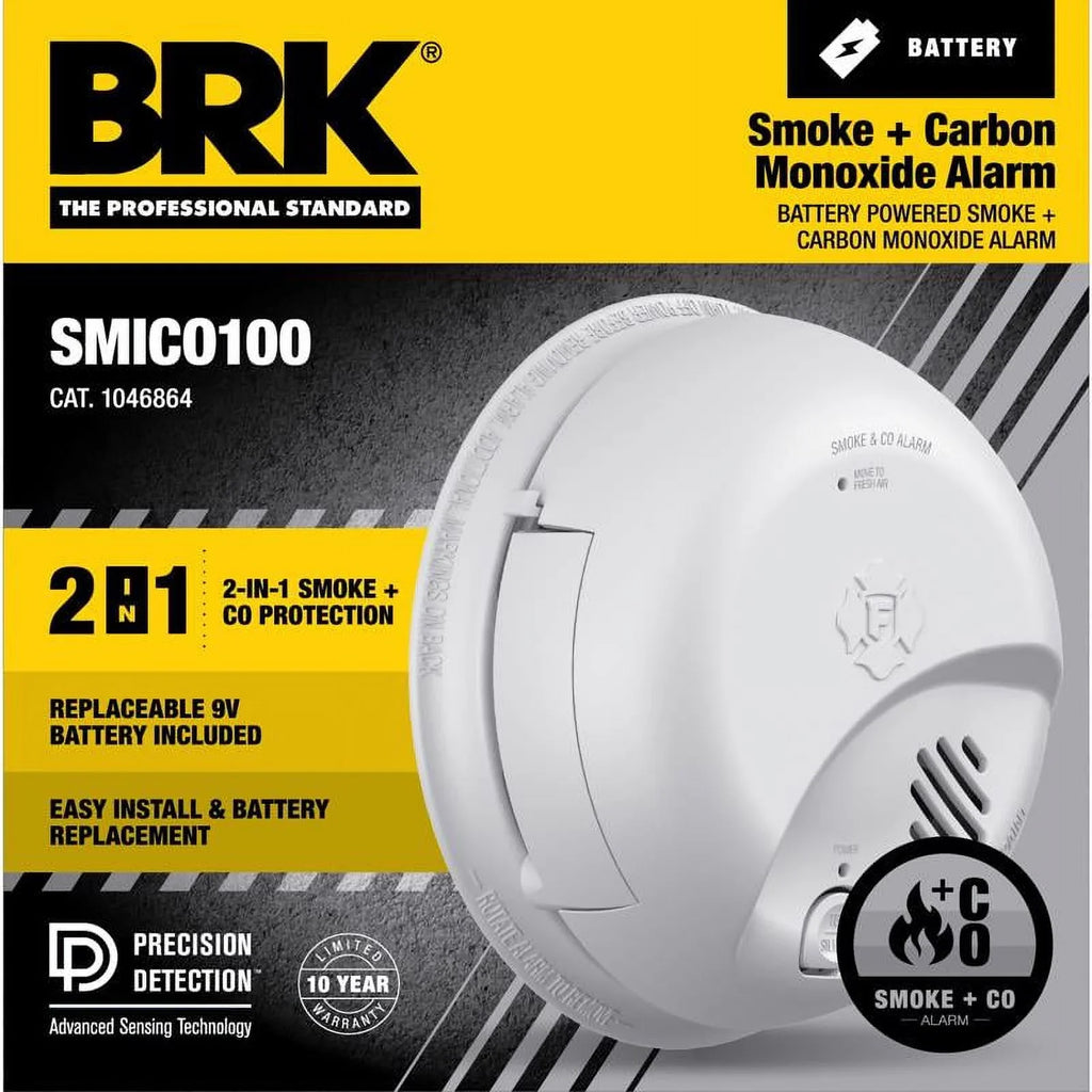 Detector Carbon and Ionization Monoxide Smoke BRK Battery-Powered