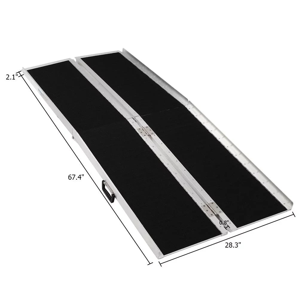 Aluminum Carrier Multifold Wheelchair Portable Non-skid 6FT 28" Ramp Scooter Mobility 72" x Ktaxon