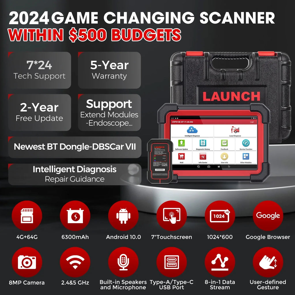 X431 Control,CANFD 2024 BT Scanner CRP DOIP,FCA Coding,Bi-Directional OBD2 All AutoAuth for 919E Full LAUNCH Tool with Scan System Diagnostic Vehicles,ECU