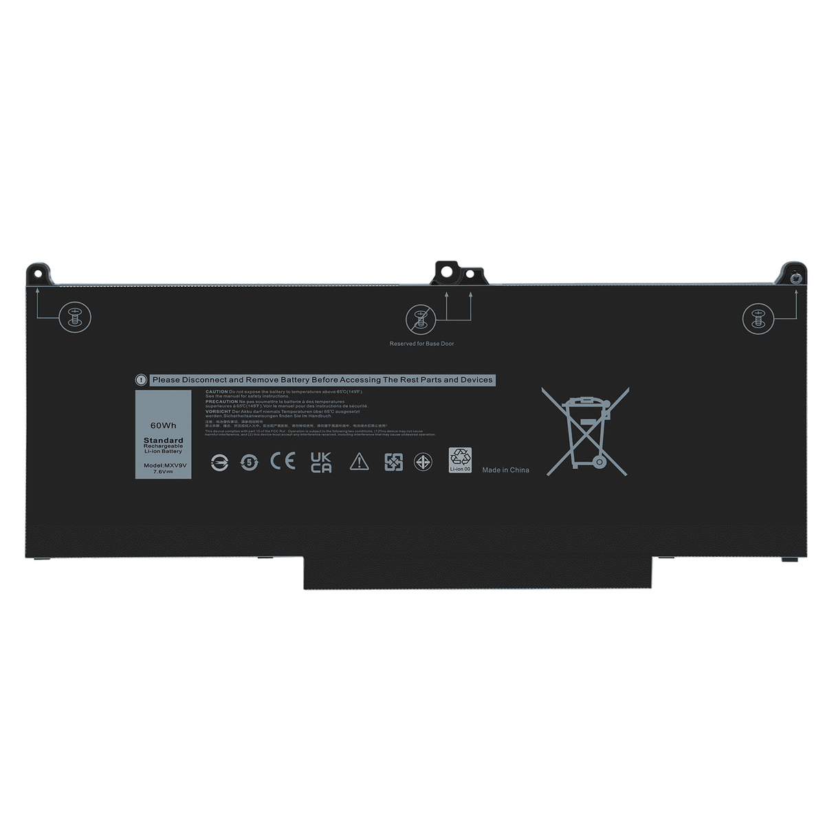 5310 5300 MXV9V For 7300 (2-in-1) Laptop 60Wh Battery 7400 Latitude