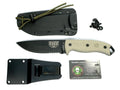 ESEE Knives 5S-E Fixed Black Natural Steel Knife Blade Micarta Serrated Carbon & 1095