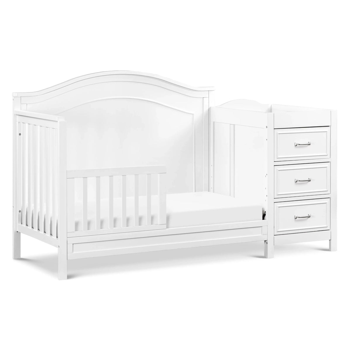and White 4-in-1 Convertible Combo Charlie Crib in DaVinci Changer