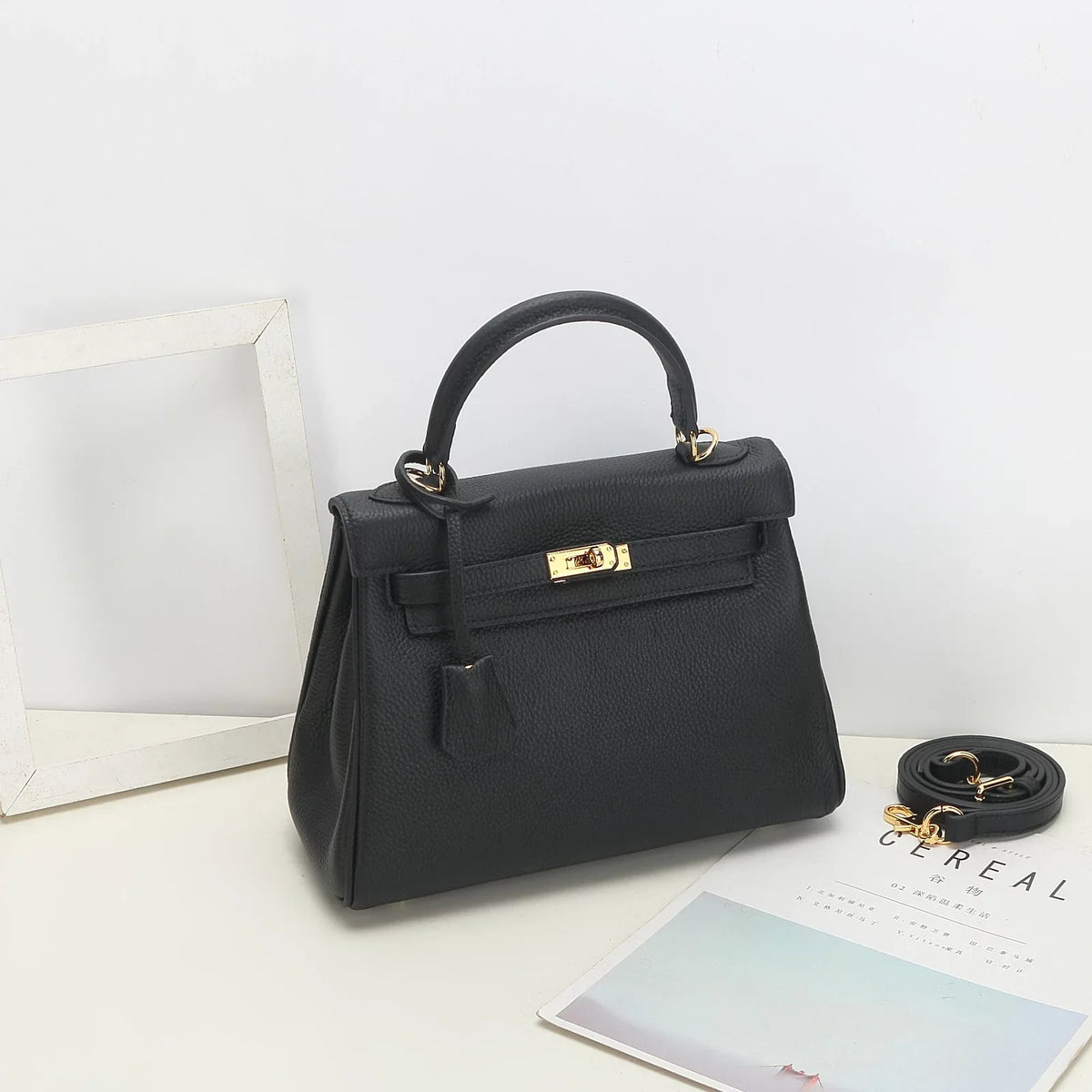 Bags with Strap,Black Leather for Purse Genuine Wide Crossbody Handbag Women,Large 28# Shoulder