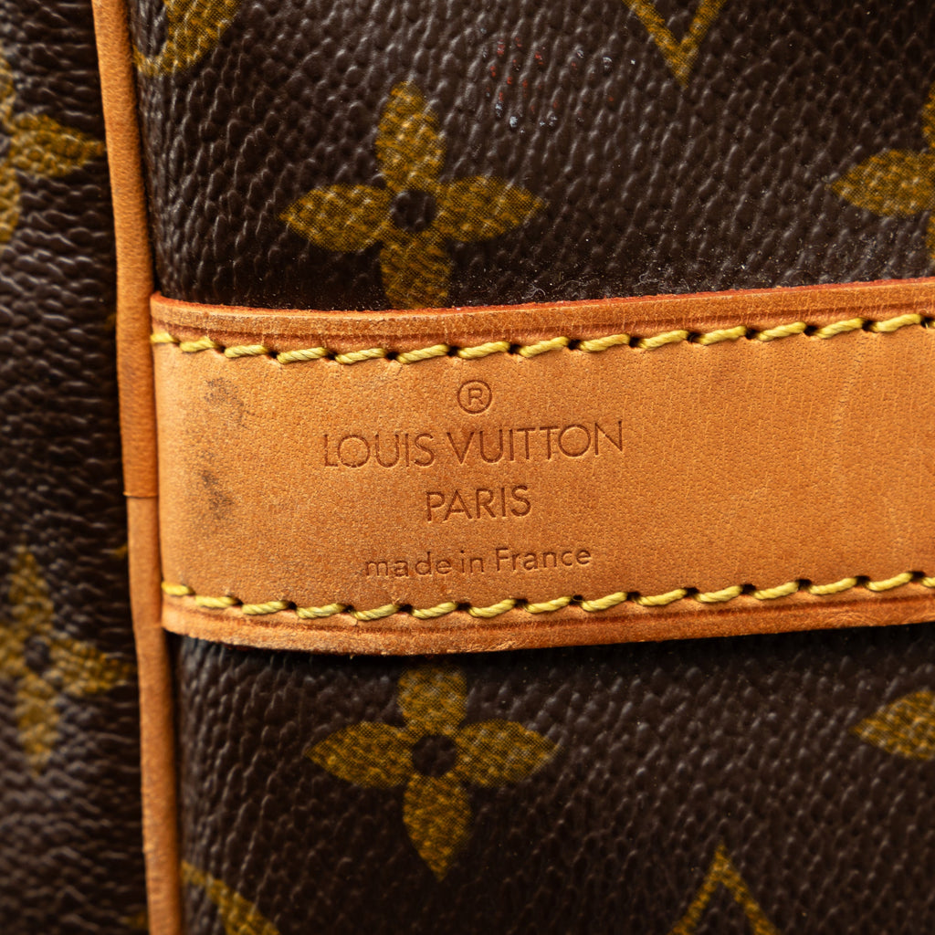 Monogram Authenticated Brown Pre-Owned Bandouliere WeekenderBag Travel 60 Keepall Bag (Good) Unisex Canvas