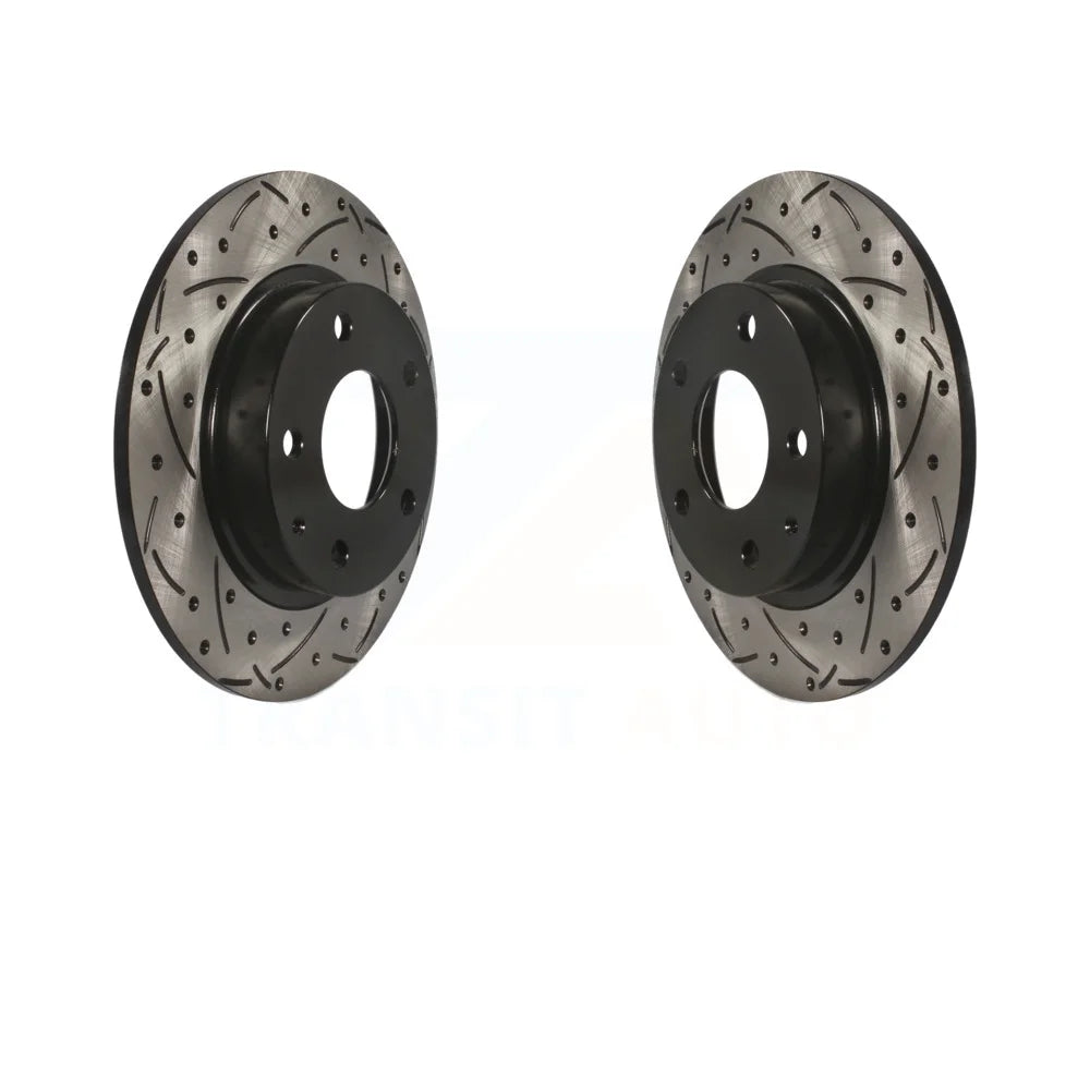 3 Disc Rotors Rear Slotted Coated Sport KD-100193 Mazda CX-30 Drilled CX-3 Pair Brake For