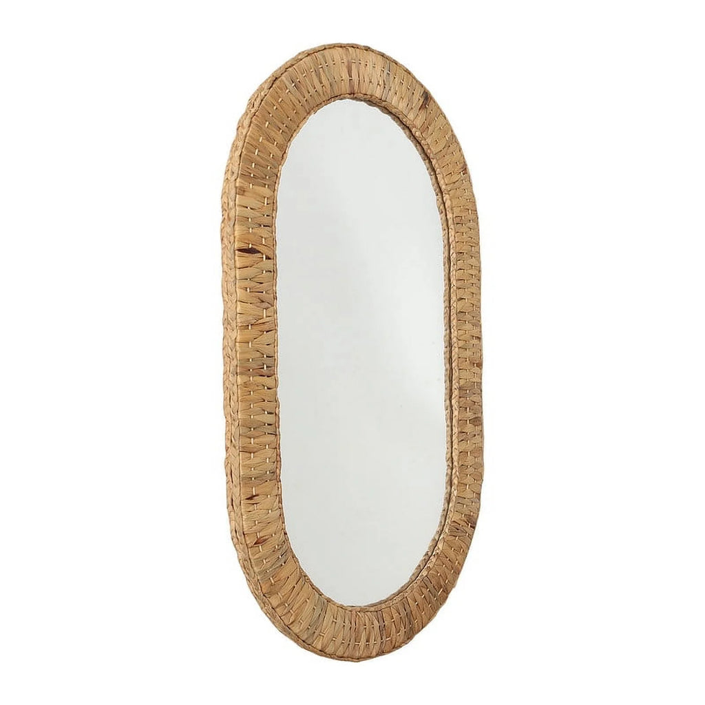 Boho Oval Woven Rattan Wall Oasis Grass Mirror