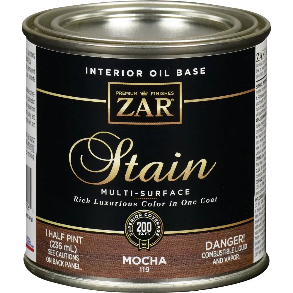 Wood Pt. ZAR Oil-Based Mocha, 1PACK 1/2 Stain,