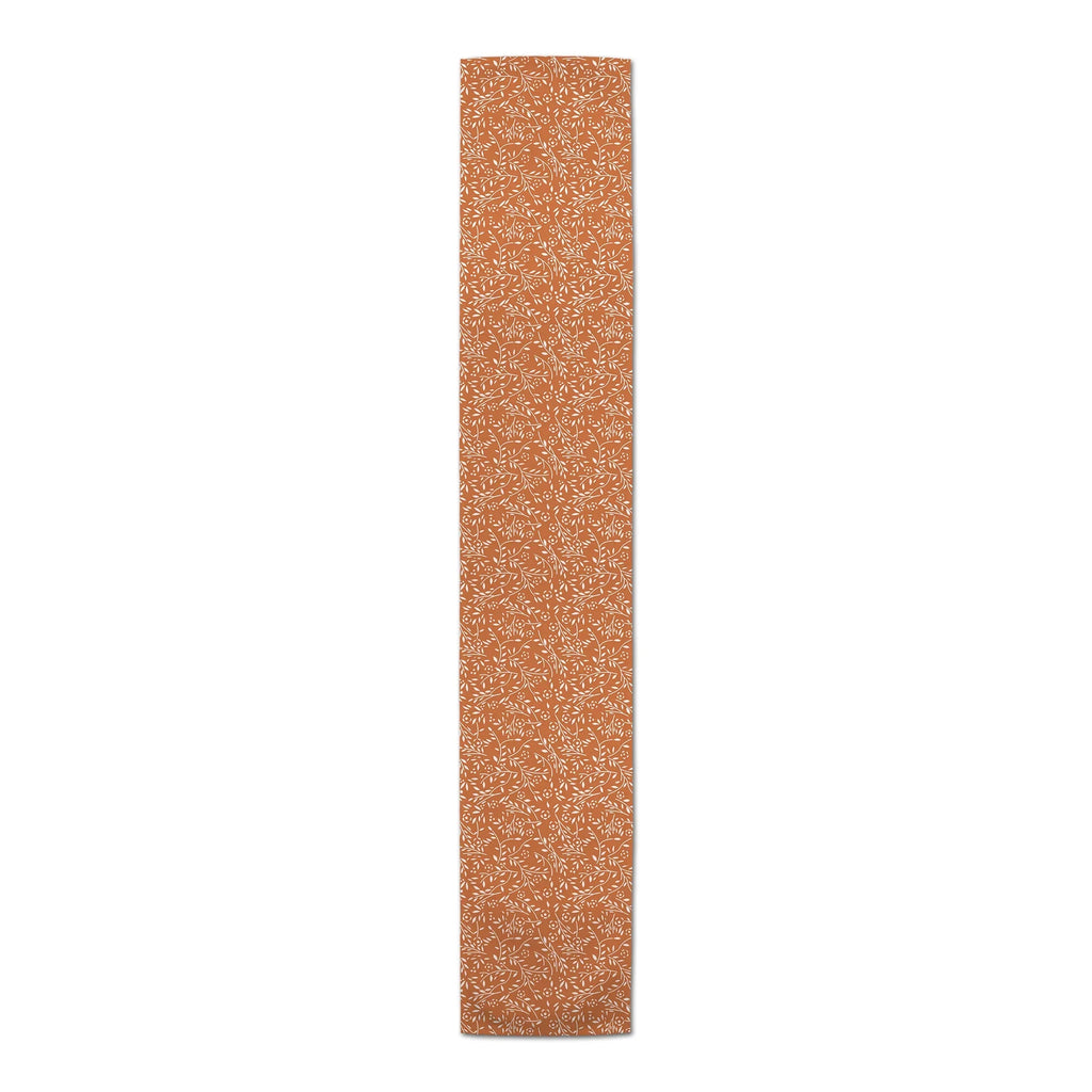 16x90 Floral Creative Poly Runner Delicate Orange Table Twill Pattern Products