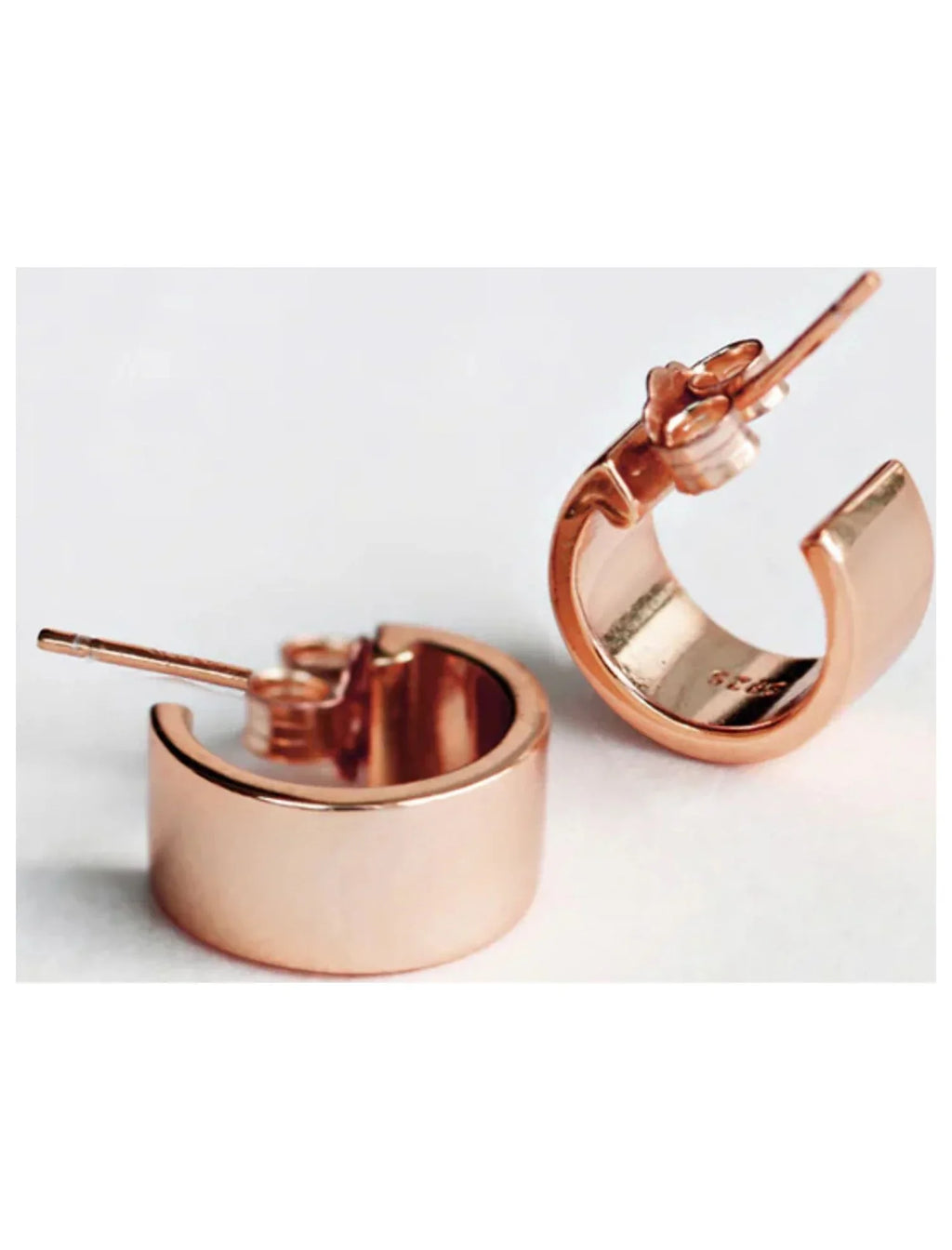 CHUBBY OVER HOOP EARRINGS GOLD STERLING ROSE MINI 18K SILVER BOSS