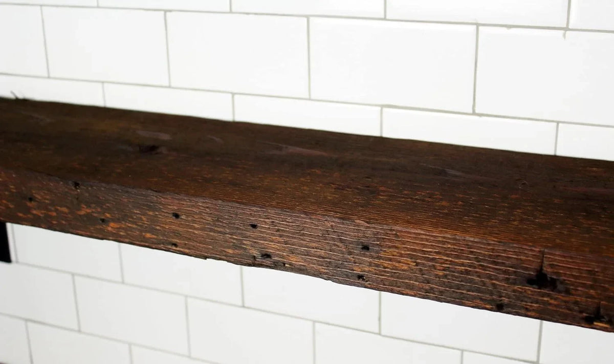 Included 78" Brackets Decoration Rustic L Reclaimed D, | 2" Angle Easy-To-Install Wood | Thickness Early X | 6" | | American Mantel Steel Shelf