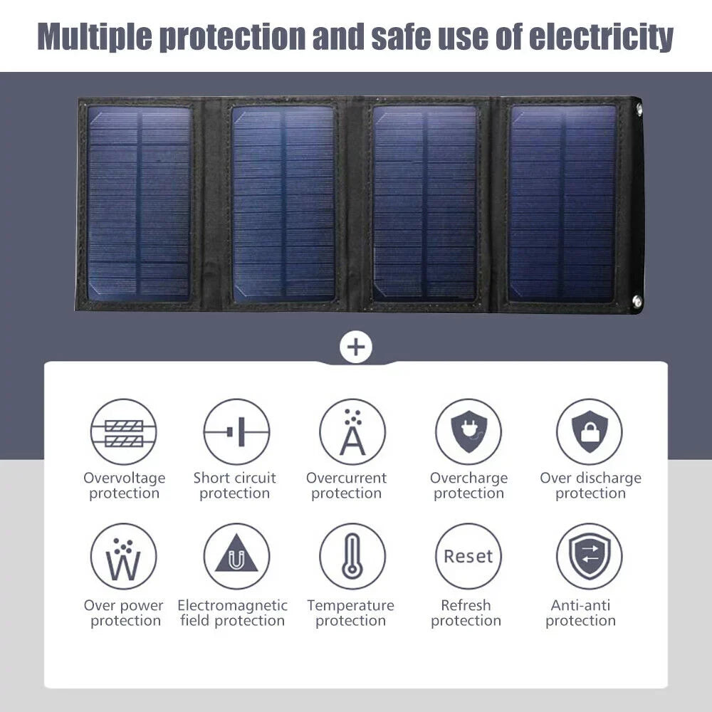 Waterproof Camping Solar Fishing Bank Solar Phone 80W Panel Hiking Power Phone Portable for Outdoors Charger Charger Emergency Solar