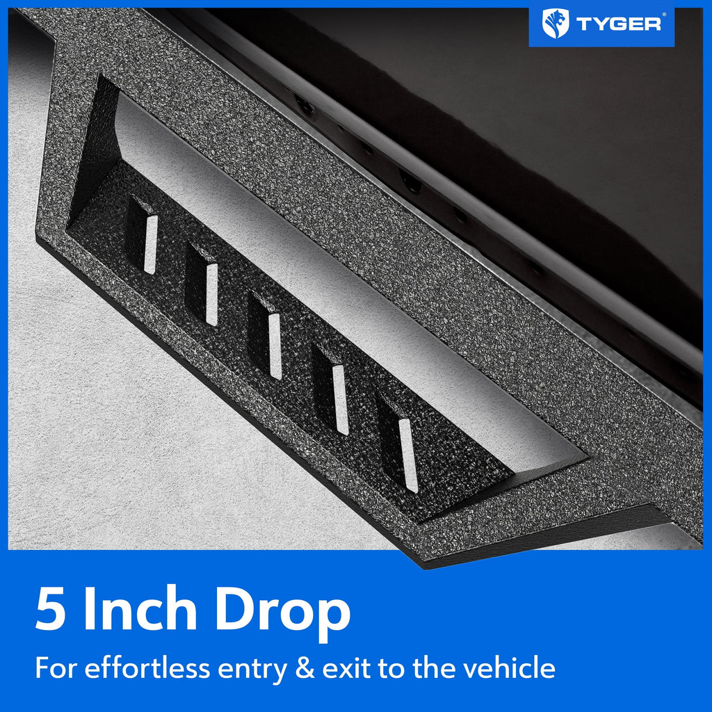 Step Step with Board Tyger | 2500 3500HD; Auto Side 1500; | TG-LX3C82328 2019 Silverado / Sierra GMC LD 2007-2018 Compatible Drop Chevy Cab | Running Bars Crew Rail Nerf LanderX 2007-2019 Limited