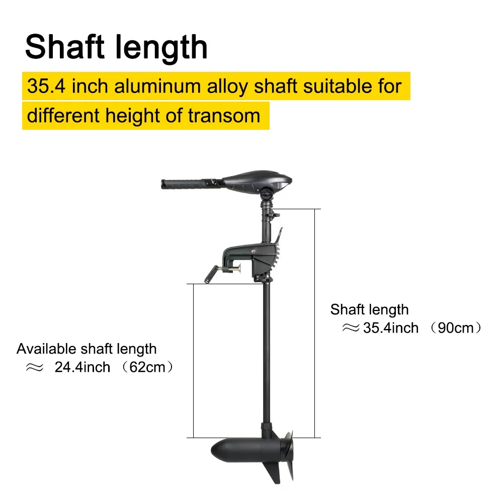 Haswing 55LBS Trolling Shaft Mount Motor Osapian 12V AQUOS Transom Black 36inch