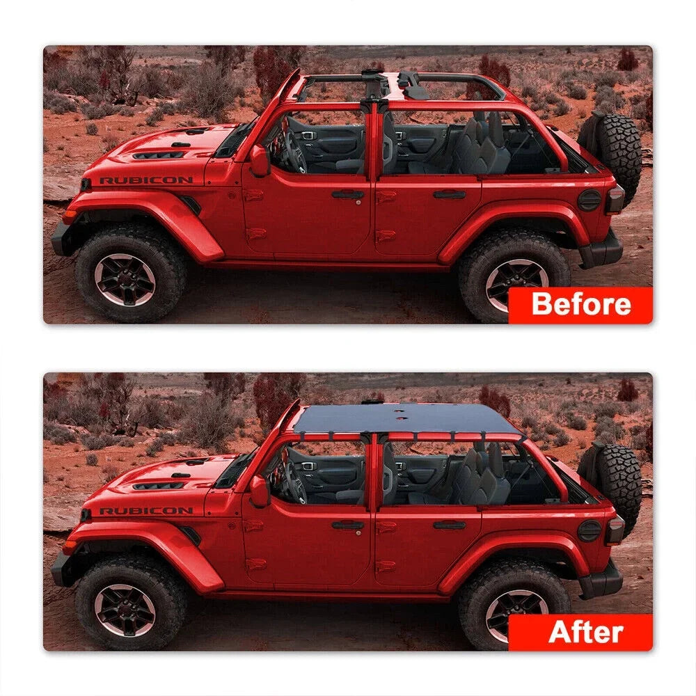the from Paddsun SunFor JKU Leather Top JK Protection Jeep Wrangler Sunshade 07-18