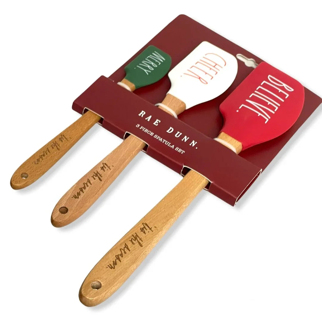 Set Letter Rae Handles Silicone Hard Spatula Wood Pc. with Dunn 3 LL Spatula