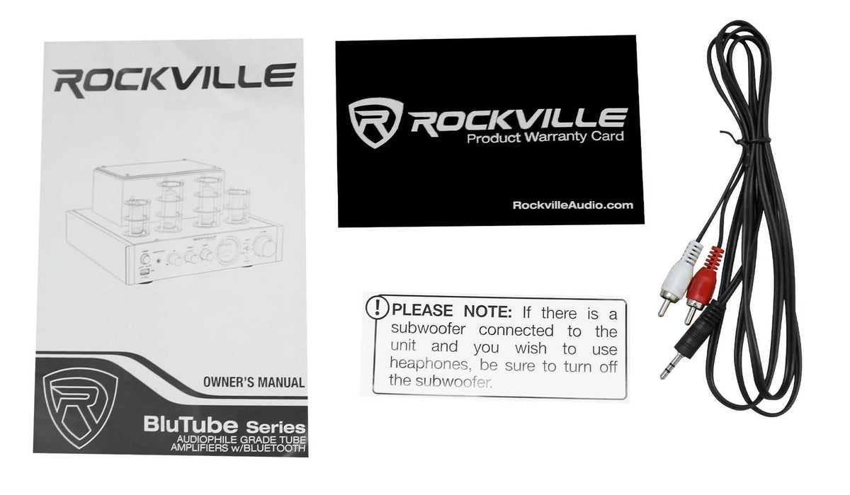 White Rockville Tube Receiver+(8) Theater LED Speakers Amp/Home 6.5" Ceiling