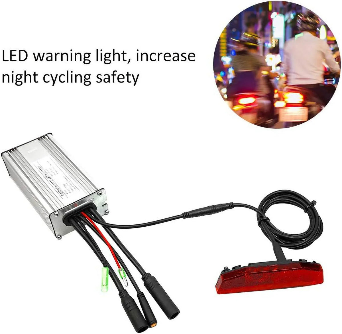 Tailight Waterproof Light, Tail EBike Light Connector, 6V60V Night Bike Riding Electric Warning Equipment Accessories LED