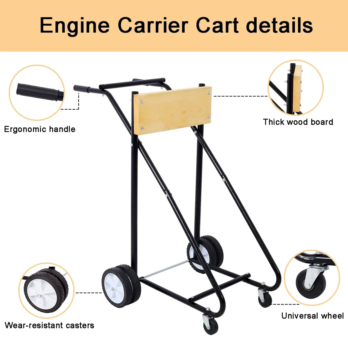 for Garage Perfect with Capacity, for Storage Outboard Easy 315lbs Boat and Wheels Mobility Motor Steel - Stand, Maintenance