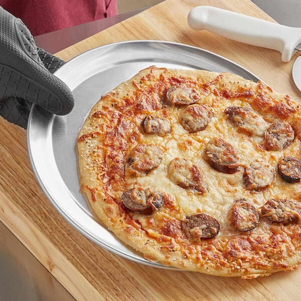 Restaurants & for Kitchen Home Pan Tray Rim- Aluminum Tray Bakeware Tray 12” Pizza of Wide 3 Tray Pizzeria Pizza Pan TrueCraftware- Set Baking Pizza Round Baking Round