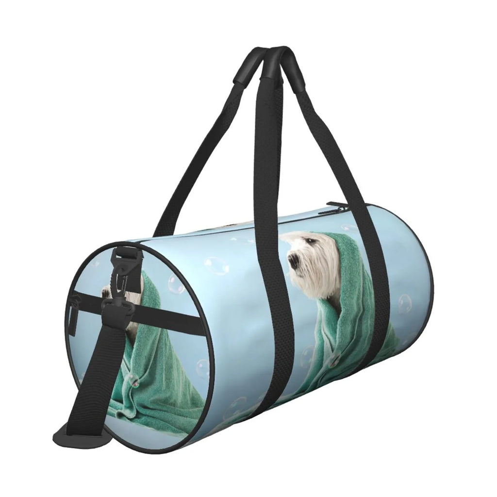 and Travel Cylinder Bag Wrapped in Waterproof Large Pocket Dog Luggage Bag Gym Bag Coaee with Capacity Compartment Sports Towel