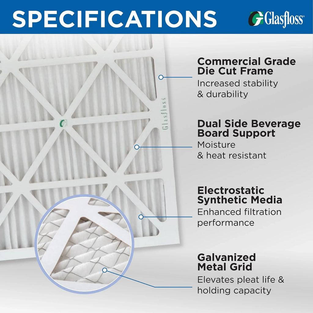 19-1/2 by x 20x20x4 of Pleated x MERV Pack 13 Air Filters 19-1/2 6 Actual Inch Glasfloss. 4" dimension: 3-3/4