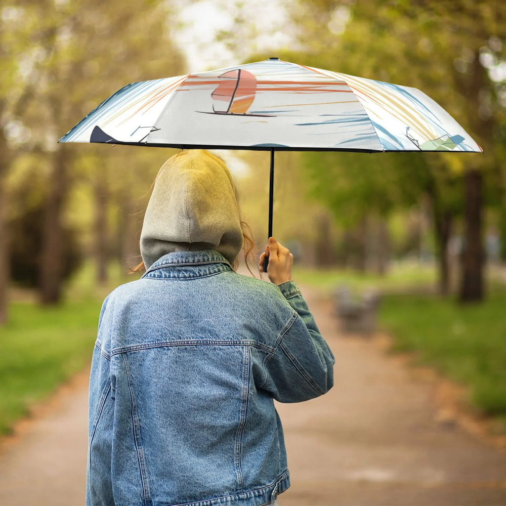 Rain Arc Lightweight Sailboats Umbrella Compact UPF Windproof 50+ Folding for Packable dimension Umbrella Travel