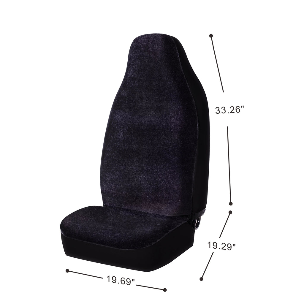 Seat Fit, Polyester 2002SC101 Faux Back Drive Covers High Black, Universal 2 Soft Car Fur Piece Auto