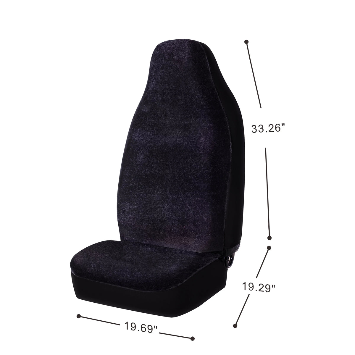 Seat Fit, Polyester 2002SC101 Faux Back Drive Covers High Black, Universal 2 Soft Car Fur Piece Auto