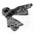 & Animal White Leopard Scarf/Wrap/Shawl(Small) Black Fashion Distinctive Soft Blancho Silk Print