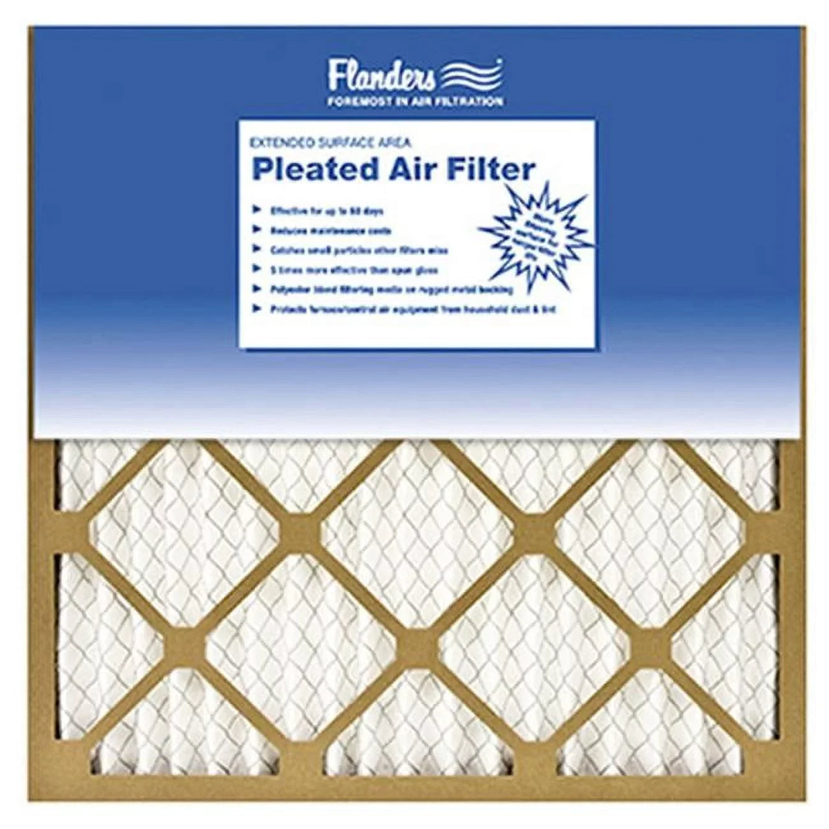 Pack Frame - in. With Flanders x 16 Air Media 81555.011616 Of 10.5 Kraft Filter Pleated 12 Basic Wirebacked