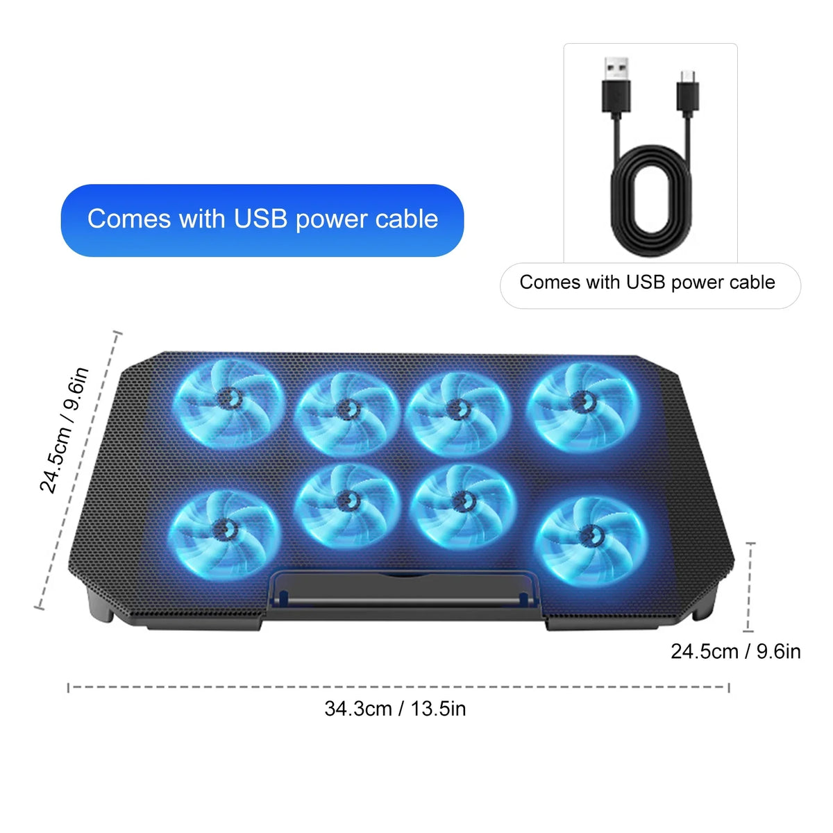 Htovila Fan, 10-15.6 Ports Strength Inch USB with Cooling 2 Laptop Adjustable and Fan