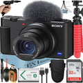 with Vlogging ZV-1F Tripod + + Accessory Camera 32GB Card Memory ZeeTech SanDisk (Black) Bundle
