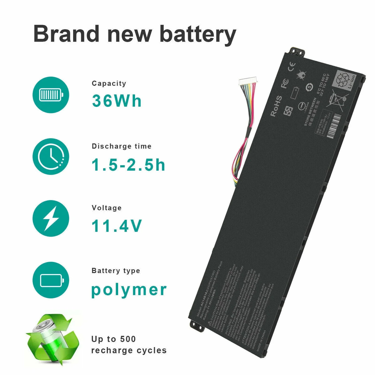 Battery CB3-531 for C810 AC14B13J C910 Chromebook CB5-571 Laptop CB3-111 Acer