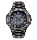 Color - Wristwatch Blk Metal Blk Panther) (ST10235 Iced Out Raymond 8475Color on Mens Charles Hip Blinged Out Oblong SDR# Hop Blast