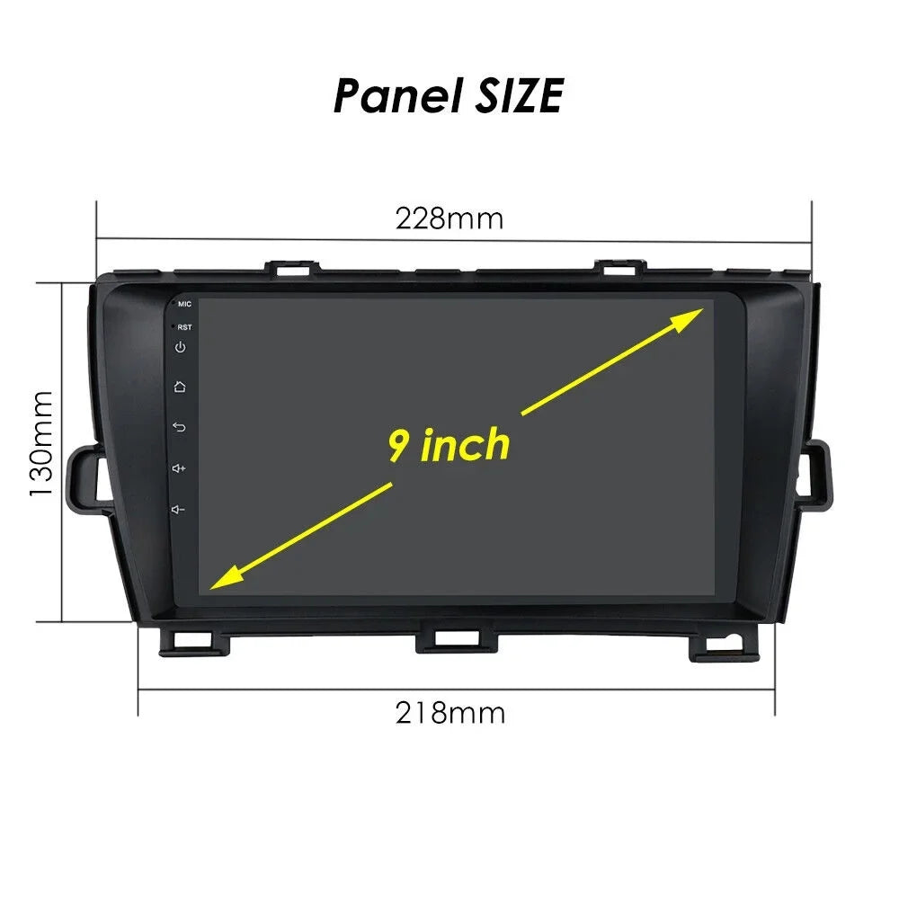w/Cam 9" Android 1280*720 Stereo CarPlay GPS Radio IPS Car for 2+32G 2009-2016 Auto Prius