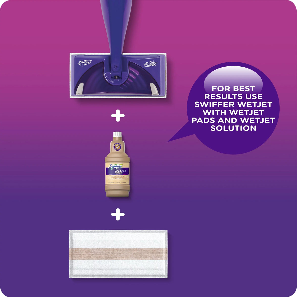 Starter (1 Cleaning Swiffer Mop, Floor 1 Pads, WetJet Solution) Kit 5 Mop