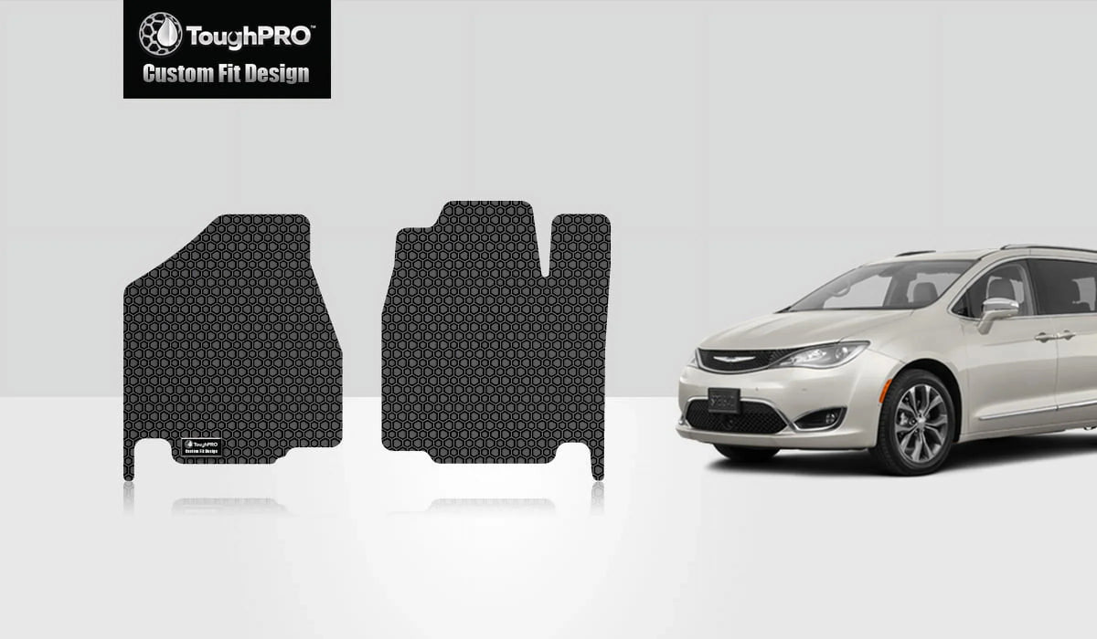 '- 2017 - in (Made Heavy Duty CHRYSLER with Front Two USA) Pacifica - Compatible All Rubber Black Mats - ToughPRO climate