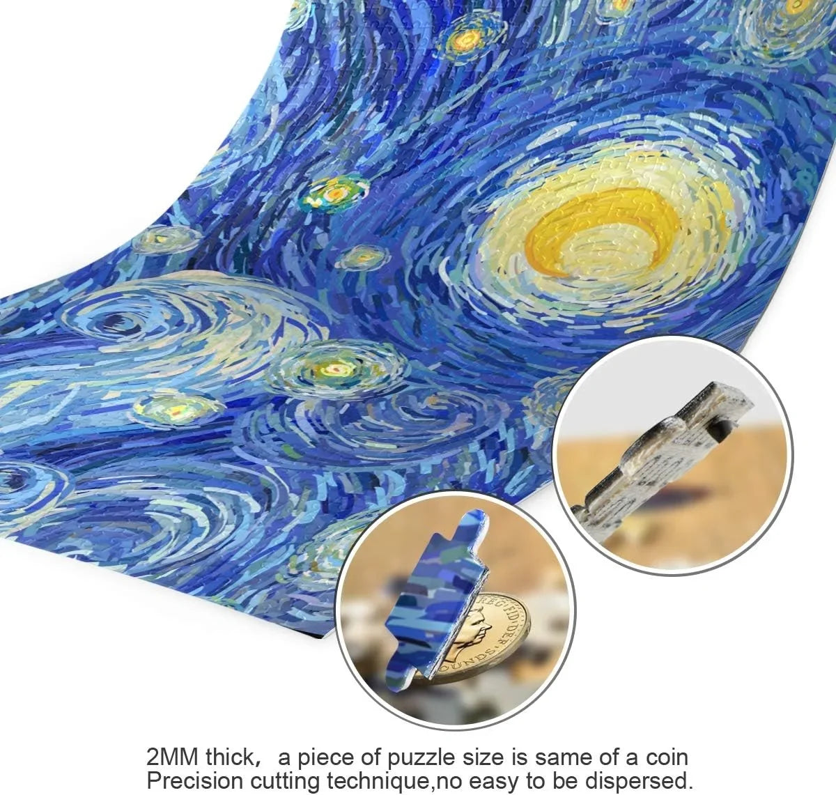 Gift Wellsay DIY Glowing Print Stars Puzzle Kids for Van Swirly Moon Adults Cloud Night Gogh 1000 Puzzles Pieces Starry design Sky Jigsaw