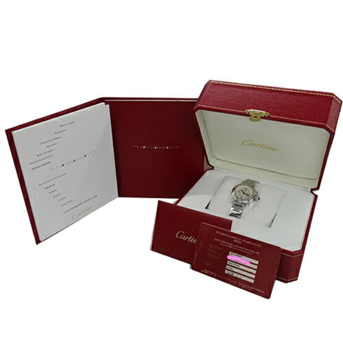 SS, Polished Miss Stainless Watch, Silver, (Good) Pasha W3140007, Steel, Cartier Pre-Owned Ladies Quartz,