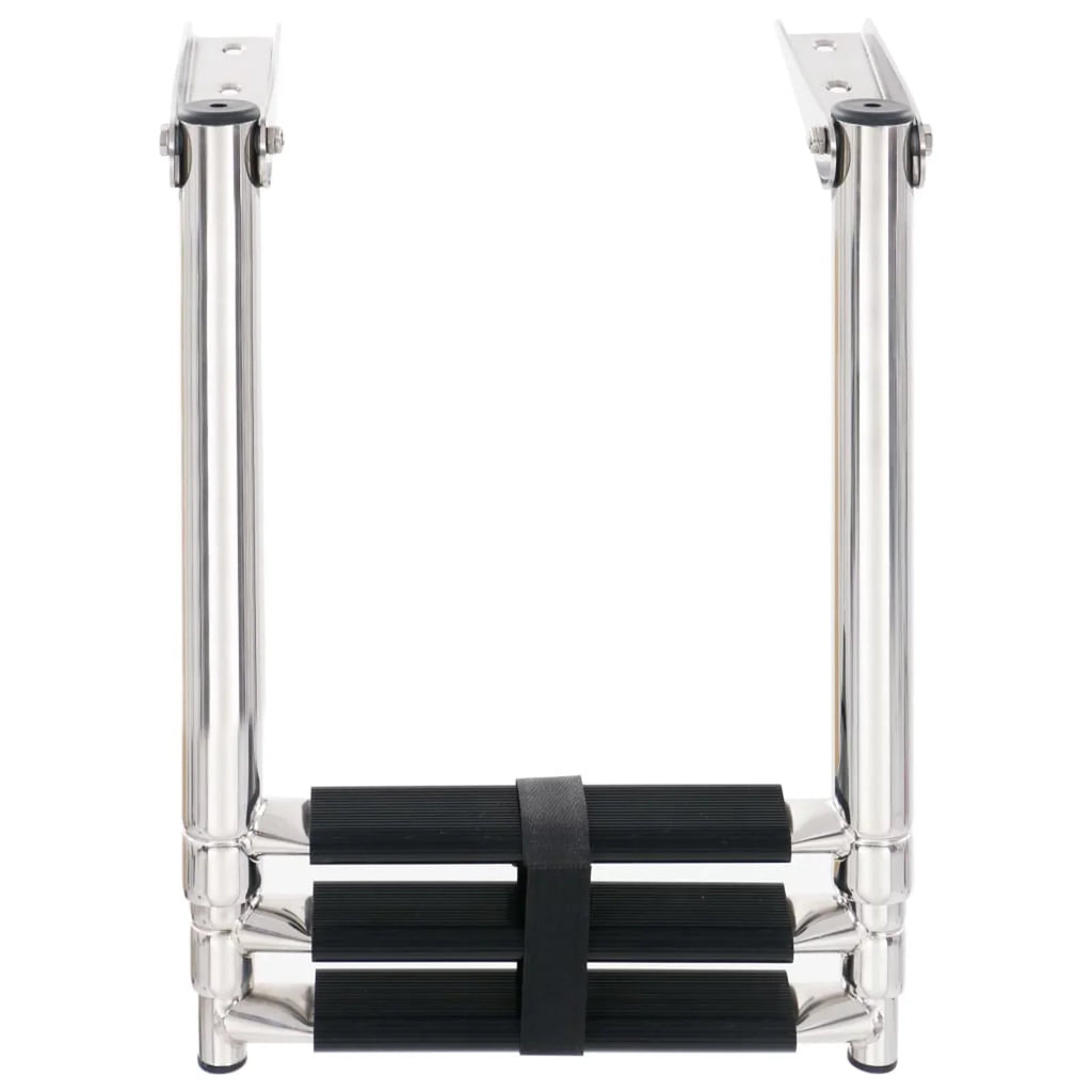 Non-Slip Folding Mounting Telescopic Boat Ladder Swimming Stainless Platform Ladder 3 Dcenta Pool, for and Steel Boarding