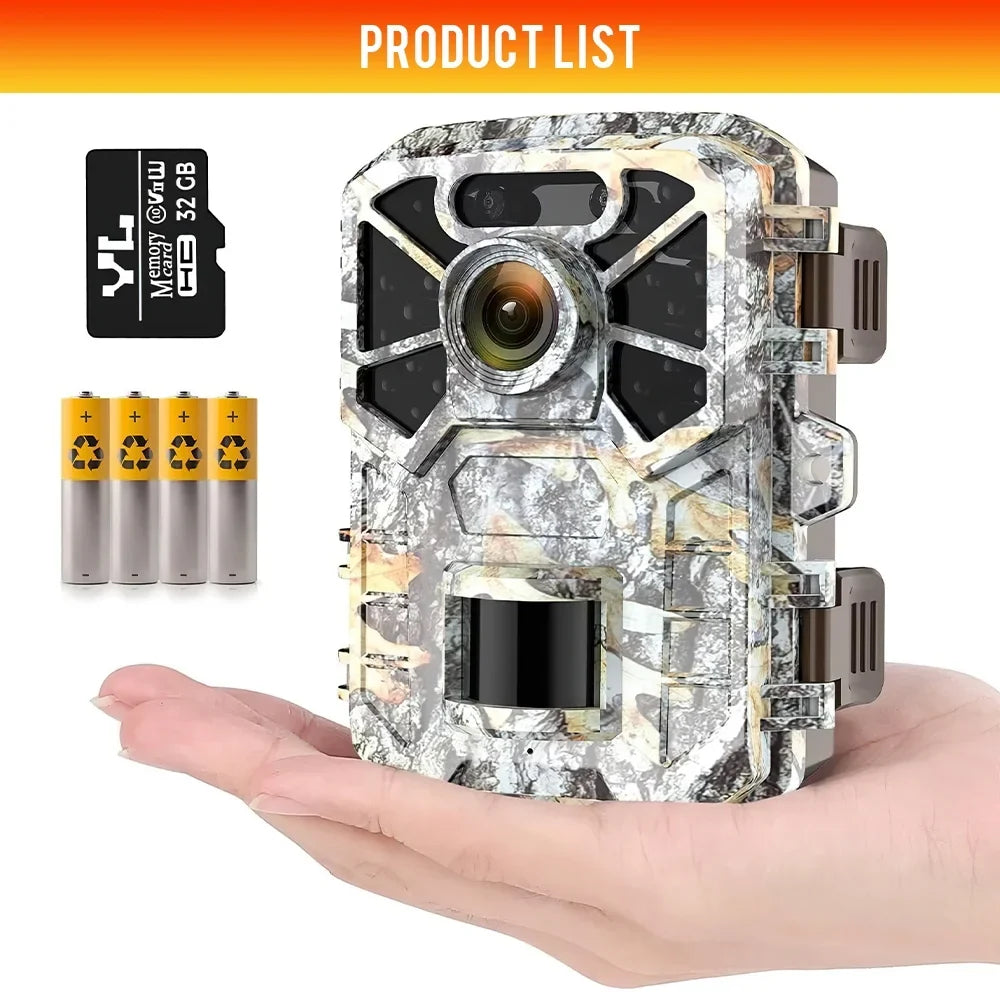 with Wide Surveillance, with 2 Game Waterproof Monitoring, 120° Angle Pack Trail Wildlife Camera 30MP Camera, Vision Hunting Lens Night Monitor 2k Trail Farm Infrared