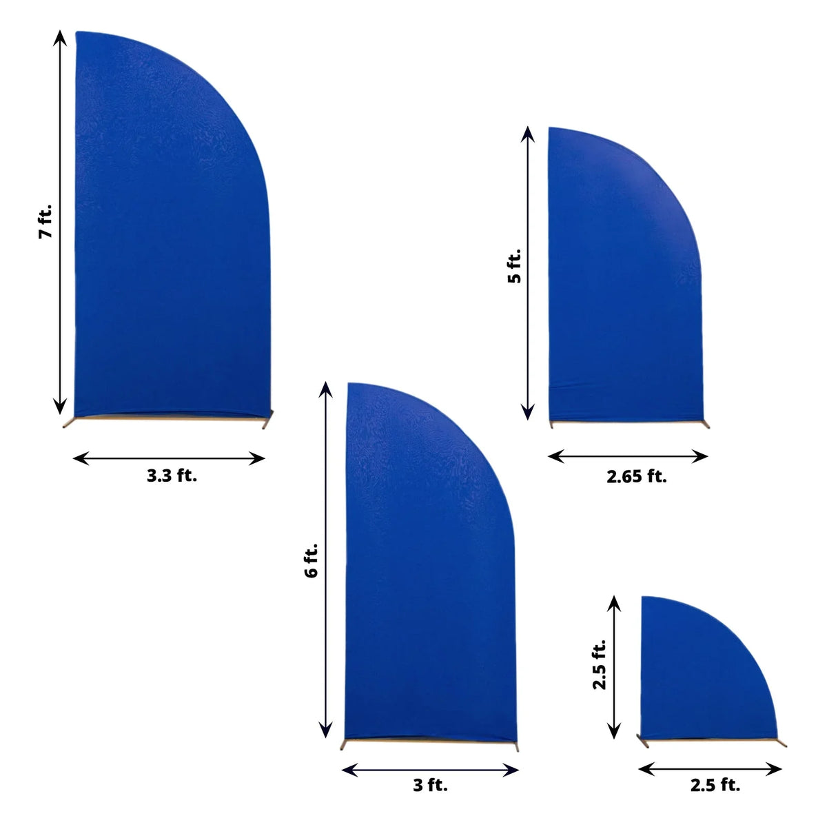 Stand Backdrop - Matte Covers, of Spandex Blue Moon Wedding Efavormart 2.5ft,5ft,6ft,7ft Fitted Covers Custom Set 4 Fit Chiara | Half Royal Arch