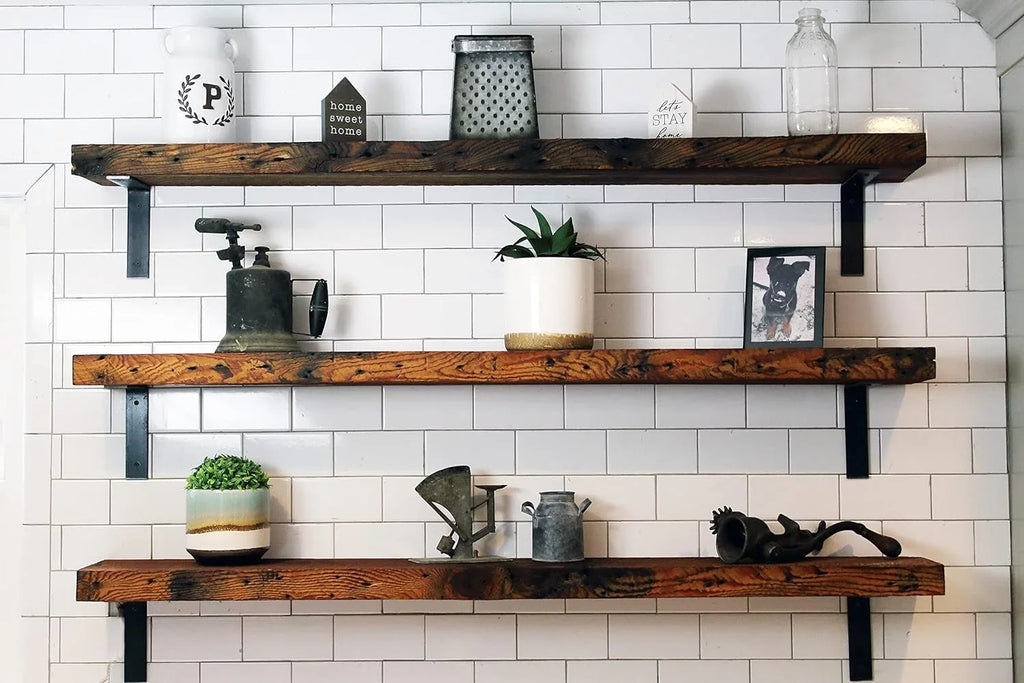 Included 78" Brackets Decoration Rustic L Reclaimed D, | 2" Angle Easy-To-Install Wood | Thickness Early X | 6" | | American Mantel Steel Shelf