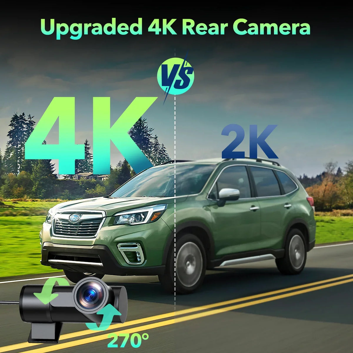 SD Commands, Dash with 3.16" Night for Card, and 5Ghz Dual Camera,Voice APP Rear Cars G-Sensor, Front Dash Car Vision Touch Screen GPS, Wifi 4K+4K Camera Cam 128G TOGUARD