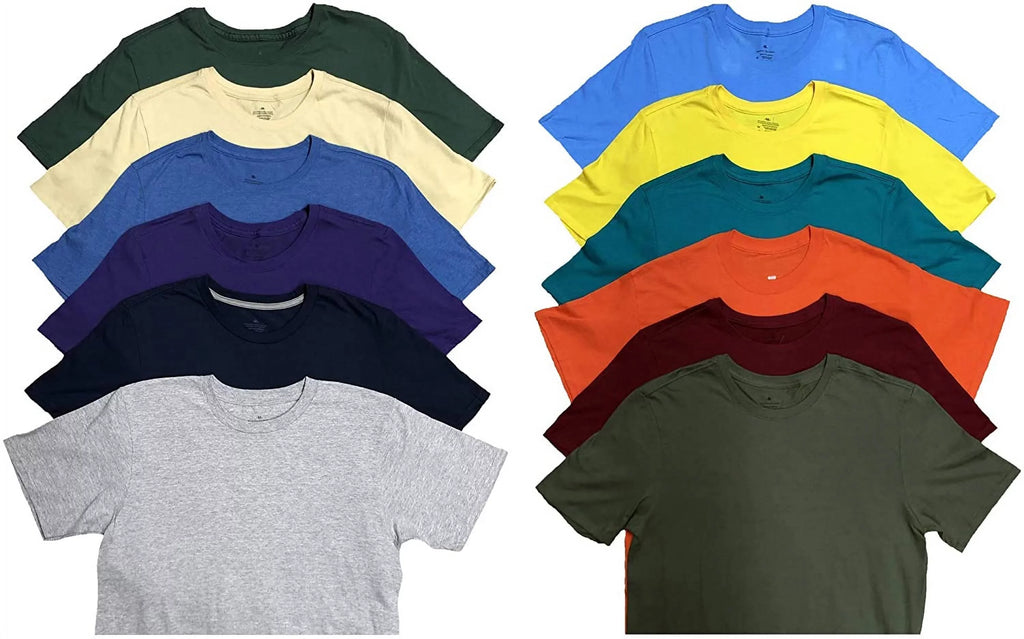 Sleeve Mens (60 of Tee Pack Tshirts Small) Pack 60 Mens Pack Crew Cotton Assorted Wholesale Shirts Bulk Tshirts, A,