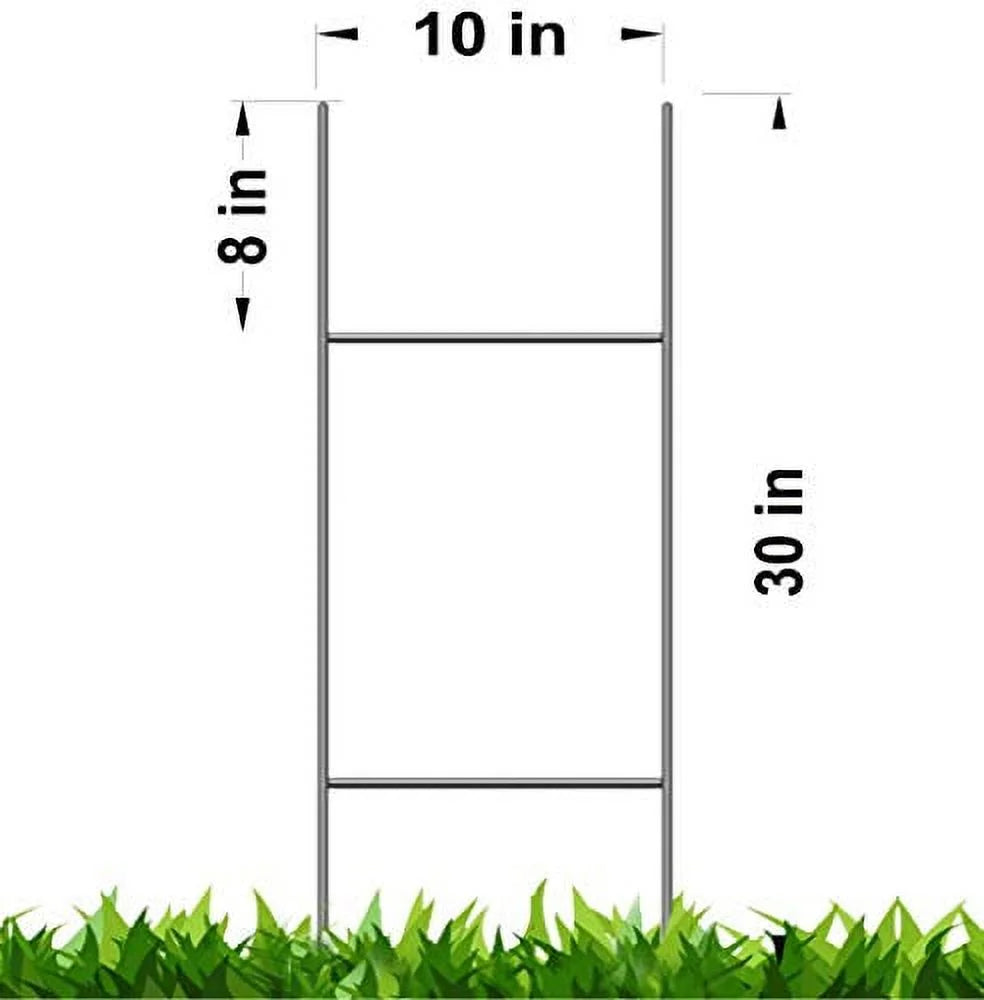 of 50 Duty Double Pcs Pack Stake 30'' - Tall Stake Corrugated Wide, (Pkg50StaKe30'') or Wire Use 4mm Stakes Heavy H-Frame Signs, x10 with Yard Sign Signs - Stake 5mm Metal 50 10'' 30 inch