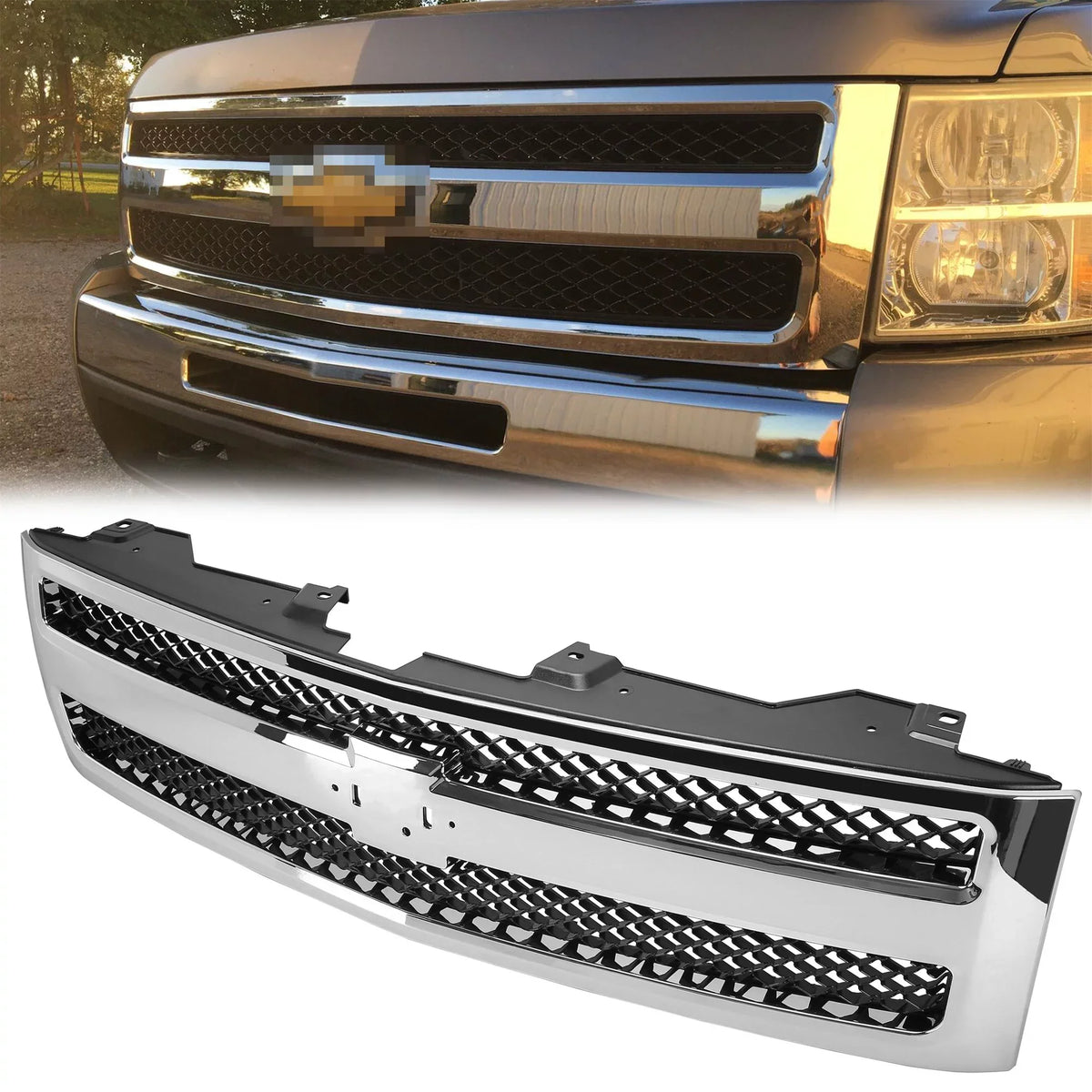 2007 25810707 2010 GM1200572 Pickup 2011 Silverado 1500 2009 Front Bumper Kojem Truck Chevrolet 2013 2012 Grille Mesh 2008 Grill for Chrome