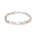 Sterling of - Heart Bracelet .925 Silver dimension Haus Clarity) Rose Lobster Color, Claw Clasp cut 1/4 14K Inches Diamond Cttw Round Brilliance (I-J I2-I3 Link Plated Womens Gold 7"