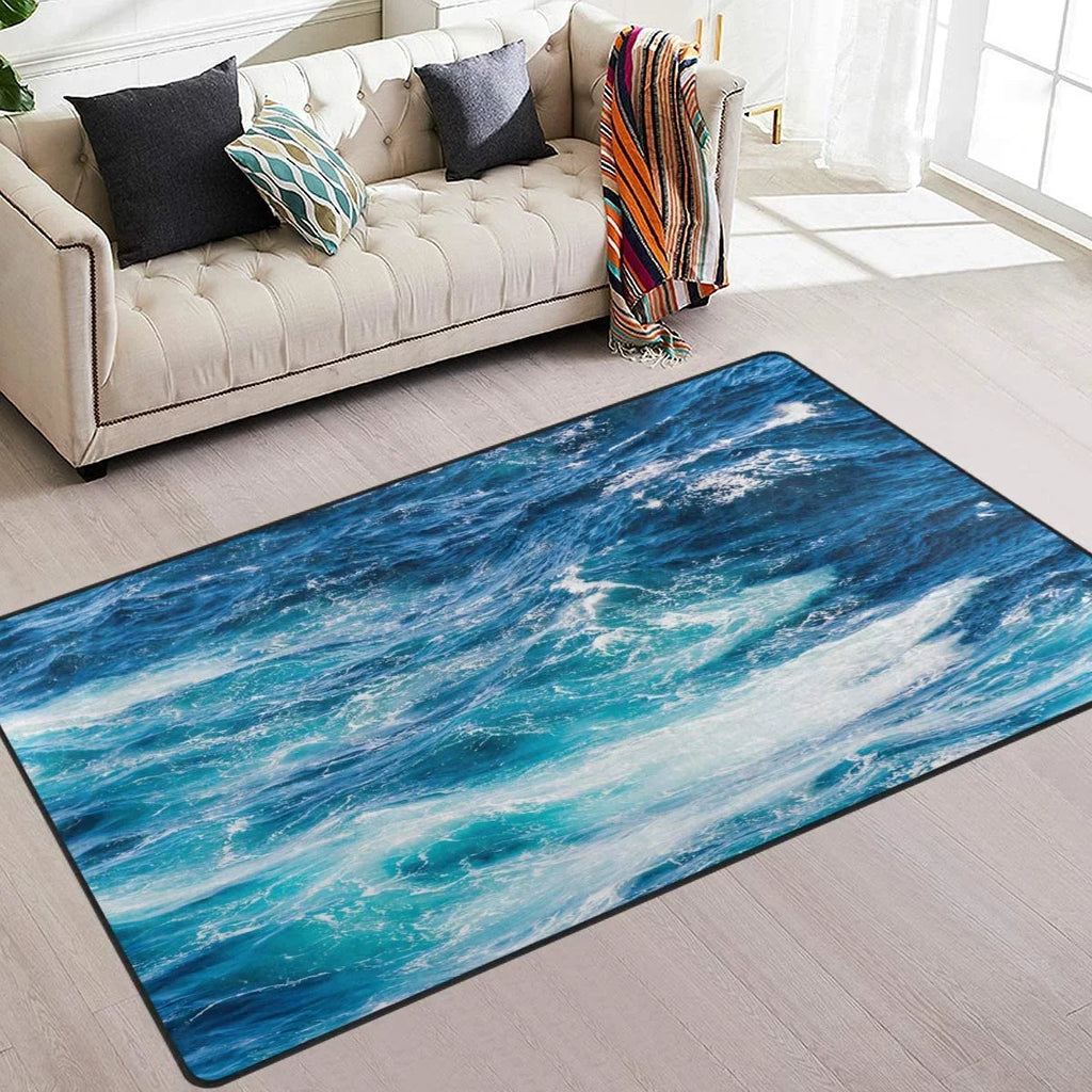 4' Bedroom Ocean Wave Sea 160 Carpet x Wellsay Dinning Sea 120 Kitchen, Inches 5'(48 Ocean Area cm), Rug / Wave Slip Mat Rug Living Yoga x for x Floor Nursery 63 Non Room